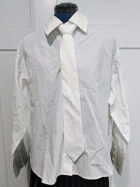 Aaron And Amber Women's White Button-Down Shirt with Point Collar 100% Cotton.
